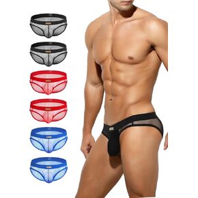 Arjen Kroos Men's Breathable Mesh Underwear Sexy Low Rise Sheer Briefs