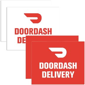 Door Dash Magnets for Car, Delivery Car Magnets Door-Dash Magnetic Signs, (2 Red + 2 White) 7.8 x 9.8 inch