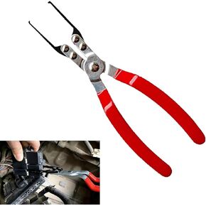 1 PC Automotive Relay Disassembly Assembly Pliers, 8.85" x 2.2" x 0.98" Plastic Handle Alloy Steel Fuse Disass Pliers, Car Repair Accessories, Compatible with Most Car Models (Red & Silver)