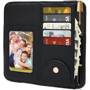 Visor Organizer, Black Sunglass Holder For Car, Sunvisor Organizers with Multiple Pockets and Picture Frame, Essential Car Interior Accessories for Women and Men