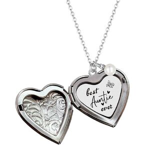 Aunt Gifts from Niece Auntie Locket Necklace for Birthday Mothers Day Best Aunt Christmas Gift
