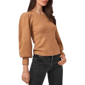 1.STATE Balloon Sleeve Crew Neck Sweater Wild Oak XL