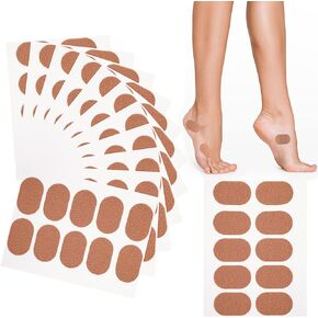Boyiee 120 Pieces Moleskin Tape Moleskin Adhesive Pads Moleskin Adhesive Pads Foot Protection Stickers Anti-wear Heel Sticker for Boots Hiking Reduce Friction Pain Iight Brown