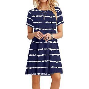 MOLERANI Women's Casual Plain Simple T-Shirt Loose Dress