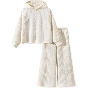 ملابس رياضية كاجوال للفتيات الصغيرات من fioukiay بلوفر وقلنسوة وبنطلون رياضي in Kuwait