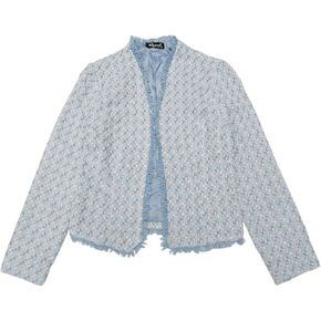 Allegra K Plaid Tweed Blazer for Women's Long Sleeve Open Front Work Office Jacket