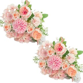 ASTRYAS Artificial Flowers, 2Pcs Blue Fake Peony Silk Peonies Faux Flowers Arrangements for Home Decor Wedding Party Christmas (Light Blue)