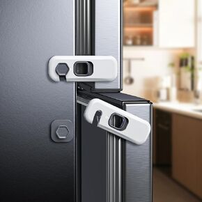 5 Pack Child Proof Refrigerator Lock, Fridge Locks for Kids with Sticky Adhesive Pads, Child Safety Locks for Doors, RV Refrigerator, Oven Lock Child Safety Baby Cabinet Locks