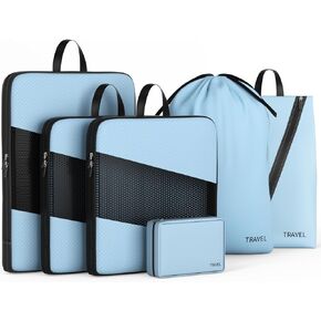 مكعبات التعبئة المضغوطة لحقائب السفر، مجموعة UNTIFUL 6 مكعبات لتنظيم السفر لأساسيات السفر in Kuwait