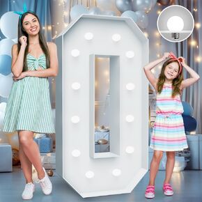 4FT Marquee Light Up Numbers - Cool White Light Up Numbers 4 with Fixed Water Bag, Party Decoration Large Marquee Light Up Numbers can Be Used for Wedding Decoration, Birthday Party Decoration