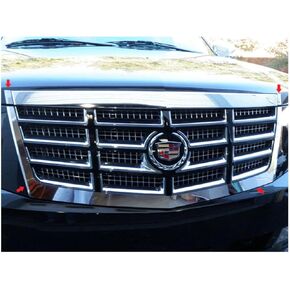 is Compatible with 2007-2014 Cadillac Escalade 4 Piece Stainless Front Grille Accent Trim SG47255