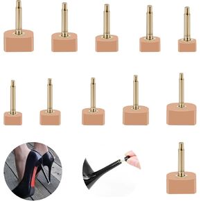 10 Pairs High Heel Tips Replacement Kit U Shaped Heel Cap Cover Shoe Replacement High Heel Caps Protectors Heels Tips Replacement Dowels for High Heel Shoes