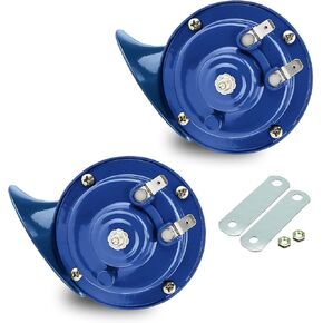 Pack-2 Car Snail Air Horn, 12V 300DB Stereo Sound Super Loud Warning Modification Horn, ABS + Metal Mini Size Waterproof and Rust-proof Honking Horn, Universal for Cars Motorcycles (Black)