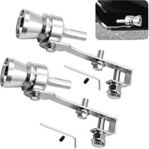 2 PCS Car Turbo Whistle, Exhaust Muffler Pipe Whistle, Turbo Sound Whistle Exhaust Muffler, Aluminum Car Turbo Sound Simulator, Universal Modification Accessories for Most Cars (Red #M)
