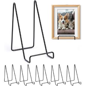 6 Pack 6 Inch Plate Stands for Display,Book Display Stand,Black Metal Decorative Plate Stand,Small Easels for Display,Suitable for Books, Desktop Art, Images, Photos,and Collages