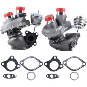 2Pcs Complete Turbo Turbocharger Kit w/Wastegate Actuator & Gasket for Ford 2013-2016 F-150 Transit 150/250/350 V6 3.5L Gas Left & Right Replace# 53039880470 53039880469 DL3E6K682AE DL3E6K682AA