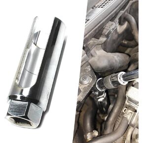 1 PC Car Oxygen Sensor Socket, Oxygen Sensor Wrench Remover Tool with 0.87 Inch 6-Point, I-type Side Gate Wire Accesses Sensor from Side, Universal Accessories for Most Cars (Silver)