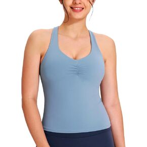 NORTHYARD Women's Tank Top with Built in Bra Wirefree Padded for Yoga Running Athletic Gym Workout Athletic Camisole