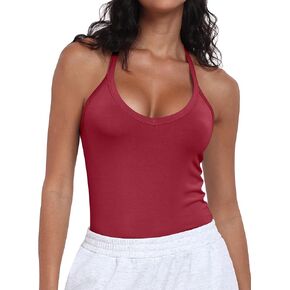 Caracilia Women Workout Tank Tops Racerback V Neck Yoga Gym Camis Sleeveless Basic Shirts 2025 Summer Clothes