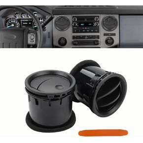 JDMON 2PCS Front Left Right Center Dashboard Air Conditioner A/C Vent Heater Outlet W/Tool Replacement for Ford F150 2004-2008, Lincoln Mark LT 2006-2008 Replacement for 8L3Z19893AA Black