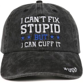 InnoBeta Funny Gifts Cap for Police Officers, Adjustable Embroidered Baseball Hat, Law Enforcement Gifts, Correctional Officer Gifts for Birthday, Christmas Black
