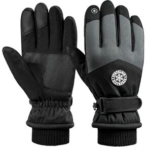 Pleneal Winter Ski Gloves Women Men, Windproof Waterproof Gloves with Warm Touchscreen Thermal Lining Anti-Slip for Work