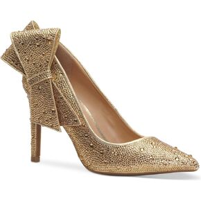 INC Womens Silvee Dressy Rhinestone Pumps Gold 10 Medium (B,M)