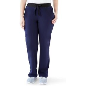 ave. Women's Varick Six Pocket Midrise Straight Leg Scrub Pant in Navy, XS