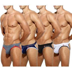 Arjen Kroos Men's Breathable Mesh Jockstraps 4 Pack Sexy Jock Strap Bulge Pouch Underwear