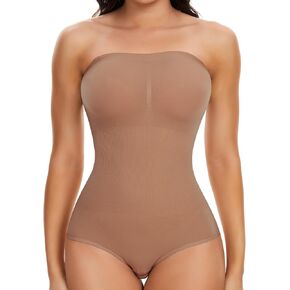 JOYSHAPER Strapless Bodysuit for Women Tummy Control Seamless Shapewear Bodysuits Ribbed Body Shaper Tank Top