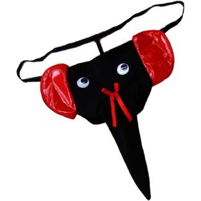 Men Lingerie G-String T-Back Thongs - Exotic Sexy Costume Funny Mankini Mesh Joke Gag Prank Long U Bulge Pouch