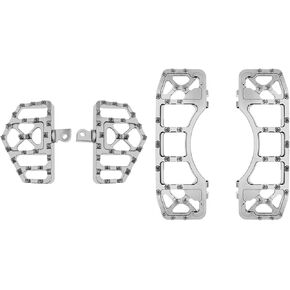Motorcycle Floorboards Set Driver Passenger Footboards Front Rear Foot Pegs CNC MX Wide Offroad Fit For Harley Touring Road Glide Street Glide Electra Glide Softail Dyna Chrome