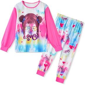 LQSZ Girls Pajamas Toddler Girls PJs Sleepwear for Girls Size 2-12 Years