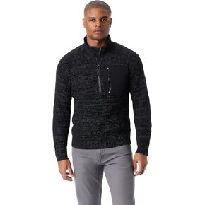 BASS OUTDOOR Men's Quarter Front Armer Pullover Sweater with Zip Chest Pocket Standard