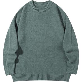 Floerns Men's Stretchy Mock Neck Drop Shoulder Long Sleeve Knitted Pullover Sweater Tops