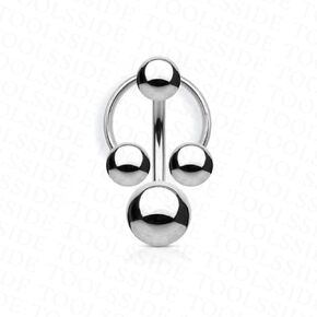 Jewelry for Special Moments with 4 Balls - Piercing Jewelry for Women - Belly Button Ring 14 gauge, Stainless Steel Belly Button Rings, Navel Rings for Women, Belly Button Piercing