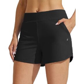 Willit Women's Swim Board Shorts Swimming Bottoms Tummy Control Beach Shorts with Liner