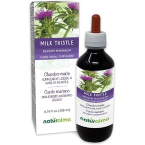 Naturalma Milk Thistle (Silybum marianum) Fruit and herb Alcohol-Free Tincture - 4 fl oz Liquid Extract in Drops - Herbal Supplement - Vegan