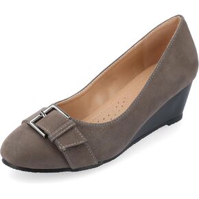 Journee Womens Graysn Comfort Insole Slip On Round Toe Wedge