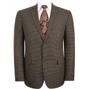 Men's Sport Coat Blazer Classic Fit Notch Lapel 2 Button Plaid Business Suit Jacket