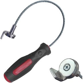 Strong Magnetic Oil Drain Plug Remover Tool, 12.9 Inch Magnetic Sump Plug Removal Pickup Tool, Anti-Scald Oil Drain Plug Remover Wrench (Red)