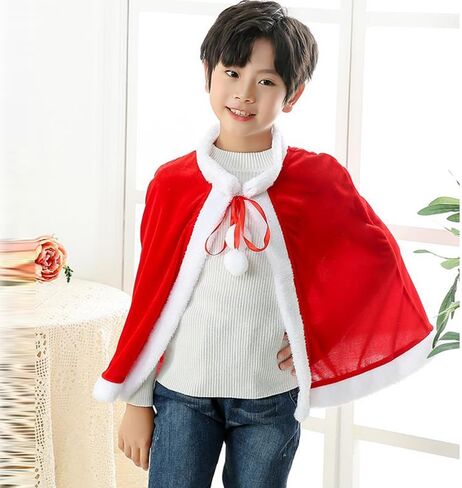 Christmas Santa Claus Cloak Mrs. Claus Hooded Cape Robe Xmas Velvet Shawl for Women Cindy Cosplay Halloween in Kuwait