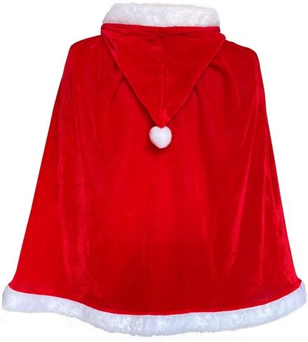 Christmas Santa Claus Cloak Mrs. Claus Hooded Cape Robe Xmas Velvet Shawl for Women Cindy Cosplay Halloween in Kuwait