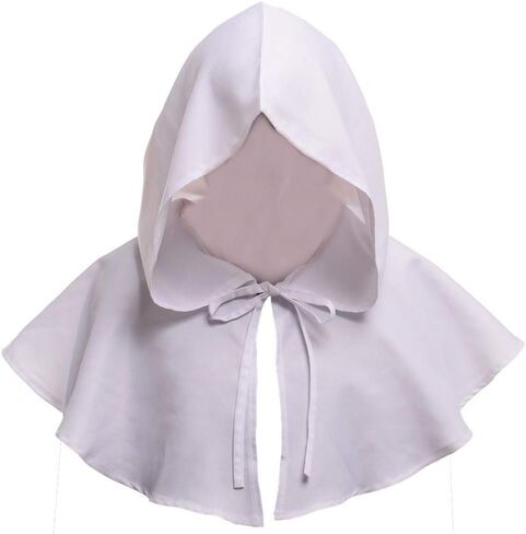 Medieval Cowl Hat Halloween Hooded Pagan Cosplay Accessory Halloween Cosplay Costumes Men Women Unisex Witch Cowl Hat Black in Saudi Arabia