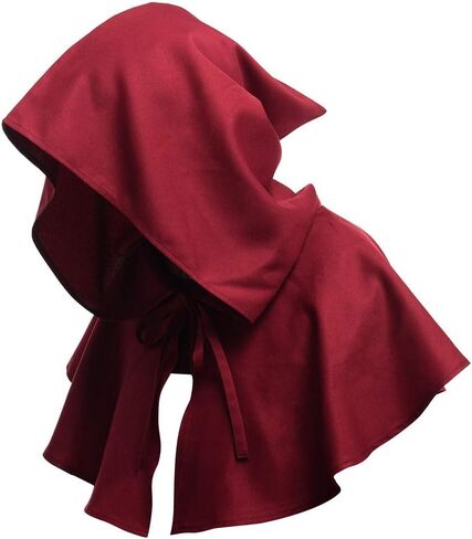 Medieval Cowl Hat Halloween Hooded Pagan Cosplay Accessory Halloween Cosplay Costumes Men Women Unisex Witch Cowl Hat Black in Saudi Arabia