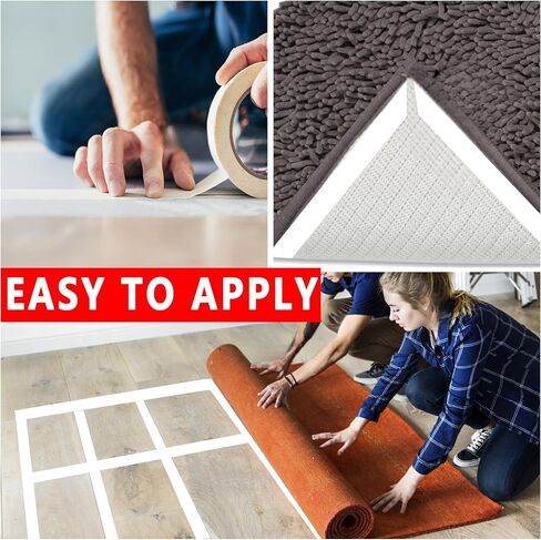 شريط سجاد SWRT بطول 2 بوصة / 12 ياردة مزدوج الجوانب، مقبض شريط سجاد للسجاد، غراء للأشعة فوق البنفسجية أكثر قوة ولا يترك بقايا شريط سجاد عالي التحمل لسجاد المنطقة والأرضيات الصلبة والبلاط والرخام والمزيد in Kuwait