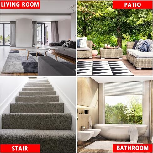 شريط سجاد SWRT بطول 2 بوصة / 12 ياردة مزدوج الجوانب، مقبض شريط سجاد للسجاد، غراء للأشعة فوق البنفسجية أكثر قوة ولا يترك بقايا شريط سجاد عالي التحمل لسجاد المنطقة والأرضيات الصلبة والبلاط والرخام والمزيد in Kuwait