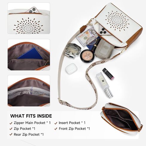 APHISON Small Crossbody Bags for Women, Triple Zip Crossbody Cell Phone Purse Shoulder Handbags with Adjustable Strap in Saudi Arabia