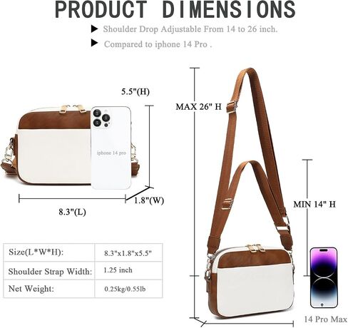 Crossbody Bags for Women Vegan Leather Purses Small Shoulder Handbags with Wide Strap in Saudi Arabia