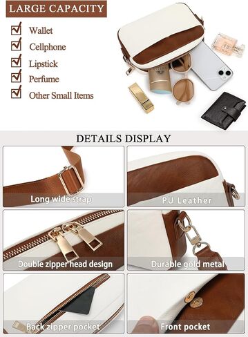 Crossbody Bags for Women Vegan Leather Purses Small Shoulder Handbags with Wide Strap in Saudi Arabia